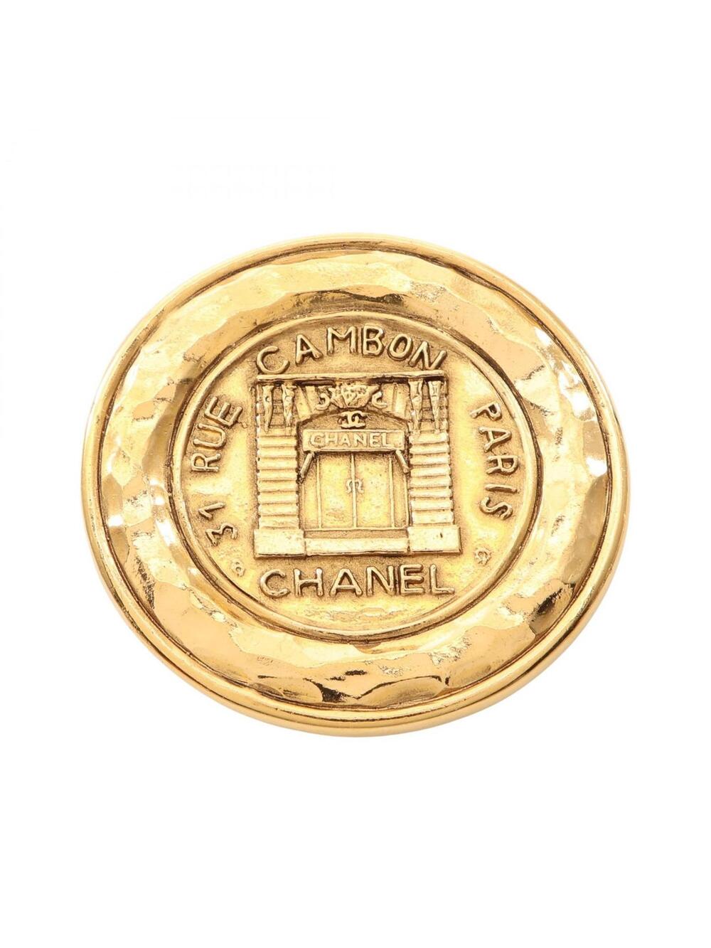 Chanel Cambon Circle Brooch Pins Gold #358077C45B